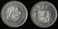Netherlands Juliana Nickel  1976 1 Gulden 25 mm Royal Dutch KM# 184a  (27 946)