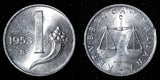 Italy Aluminum 1953 R  1 Lira Weighting Scale UNC KM# 91 (27 677)