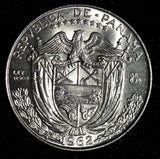 Panama Vasco Núñez de Balboa Silver (.900)  1962 1/4 Balboa GEM BU KM#11.2 (297)