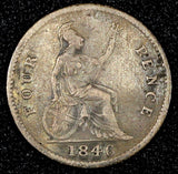 Great Britain Victoria Silver 1846 4 Pence  KM# 731.1  (26 881)