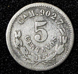 MEXICO Silver 1894 Ca M 5 Centavos Chihuahua Mintage-108.000 KM# 398.1 (28 435)