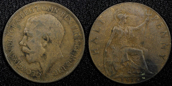 Great Britain George V Bronze 1926 1/2  Penny KM# 824 (24 232)