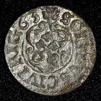 Livonia Riga CARL XI of Sweden (1660-1697)Silver 1663 Solidus,Schilling KM#55(4)