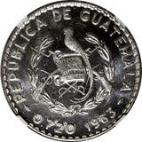GUATEMALA Silver 1963 50 Centavos NGC MS66 + "PLUS" GEM BU KM# 264 (15)