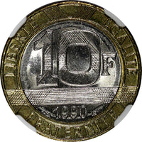FRANCE 1990 10 Francs Spirit of Bastille NGC MS66 GEM BU KM# 964.1 (042)