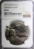 Samoa 1977 Tala Lindbergh Flight 38.8 mm NGC MS67 TOP GRADED  KM# 26 (050)