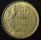 France Aluminum-Bronze 1953 20 Francs G.GUIRAUD 3 plumes  KM# 917.1 (28 260)