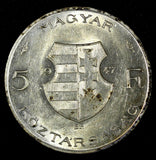 Hungary Lajos Kossuth Silver 1947 BP 5 Forint 1 Year Type KM# 534a (28 153)