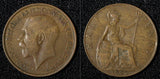 Great Britain George V Bronze 1921 1/2 Penny KM# 809 (28 575)