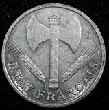 France Aluminum 1943  50 Centimes WWII Issue aUNC KM# 914.1 (24 976)