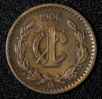 Mexico ESTADOS UNIDOS MEXICANOS Bronze 1906 1 Centavo narrow date KM# 415 (869)