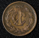 Mexico ESTADOS UNIDOS MEXICANOS Bronze 1906 1 Centavo narrow date KM# 415 (869)