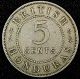 British Honduras George V Copper-Nickel 1936 5 Cents Mintage-60.000 KM# 16 (83)