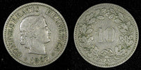 Switzerland Copper-Nickel 1907 B 10 Rappen Libertas KM# 27 (27 238)