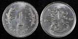 FINLAND Iron 1947 1 Markka  Soft Struck UNC KEY DATE KM# 30b (27 185)