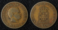 India-Portuguese Charles I Bronze 1901  1/4 Tanga Lisboa mint KM# 15 (27 988)