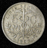 BOLIVIA  1897 5 Centavos Paris Mint KM# 173.3 (30 075)