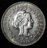 BRAZIL Silver 1913 A  1000 Reis 1 Year Type XF KM# 513 (27 456)