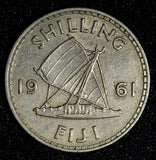 Fiji Elizabeth II Copper-Nickel 1961 1 Shilling KM# 23 (27 970)