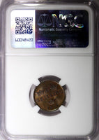 SWEDEN Carl XIV Johan Copper 1832 1/6 Skilling PLAIN BORDER NGC MS64 BN KM634(4)