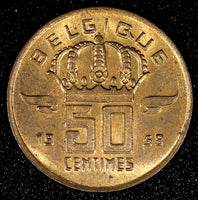 Belgium Baudouin I Bronze 1959 50 Centimes French Text UNC KM# 148.1 (24 098)