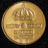 Sweden Gustaf VI Adolf Bronze 1955 TS 1 Ore GEM BU Toned KM# 820 (30 210)