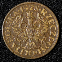 POLAND Bronze 1928 W 2 Groszy Y# 9a (28 082)