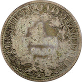 FRANCE Silver 1851 A 1 Franc Mintage-638.000 Paris Mint SCARCE KM# 759.1 (924)