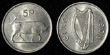 Ireland Republic Copper-Nickel 1978 5 Pence Bull  KM# 22 (28 853)