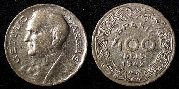 Brazil Getúlio Dornelles Vargas 1942 400 Reis WWII ISSUE KM# 547 ( 27 790)