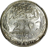 Egypt Occupation Coinage Silver AH1335/1917 H 2 Piastres NGC MS63 KM# 317.2 (05)