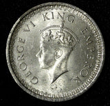 India-British George VI Silver 1942 (B) Rupee Bombay UNC KM# 557 .1 (607)