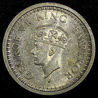 India-British George VI Silver 1945 (B) Rupee KM# 557.1 (27 312)