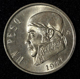MEXICO 1977 Mo  Peso José Maria Teclo Morelos GEM BU  KM# 460 (30 112)