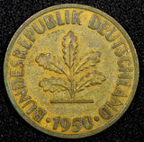 Germany - Federal Republic 1950 J 10 Pfennig Hamburg Mint KM# 108 (24 259)