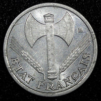 France Aluminum 1942  50 Centimes WWII Issue KM# 914.1 (24 975)