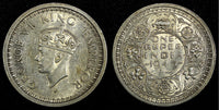 India-British George VI Silver 1945 (B) Rupee KM# 557.1 (27 312)