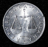 Italy Aluminum 1953 R  1 Lira Weighting Scale UNC KM# 91 (27 677)