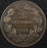 Luxembourg  William III Bronze 1854 2-1/2 Centimes KM# 21 (24 512)