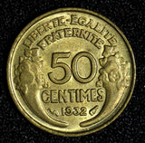 France 1932 50 Centimes UNC  KM# 894.1 (30 315)