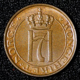 Norway Haakon VII	Bronze 1937 1 Øre choice UNC KM# 367 (30 316)