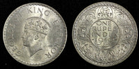 India-British George VI Silver 1940 (B) Rupee Mint Luster KM# 556  (27 315)