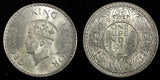India-British George VI Silver 1940 (B) Rupee Mint Luster KM# 556  (27 315)