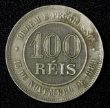 BRAZIL Copper-Nickel 1894 100 Reis 27  mm   KM# 492 (27 815)