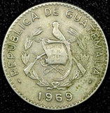 GUATEMALA Copper-Nickel 1969  5 Centavos Large date KM# 266.1 (24 572)