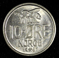Norway Olav V 1967 10 Øre Large letters KM# 411 (27 393)