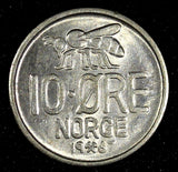 Norway Olav V 1967 10 Øre Large letters KM# 411 (27 393)