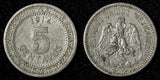 Mexico ESTADOS UNIDOS MEXICANOS Nickel 1914 M 5 Centavos Last Year KM# 421 (418)