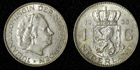 Netherlands Juliana Silver  1955 1 Gulden 25 mm Royal Dutch KM# 184  (27 953)