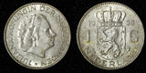 Netherlands Juliana Silver  1955 1 Gulden 25 mm Royal Dutch KM# 184  (27 953)